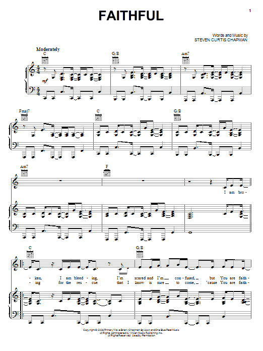 Steven Curtis Chapman Faithful sheet music notes and chords. Download Printable PDF.