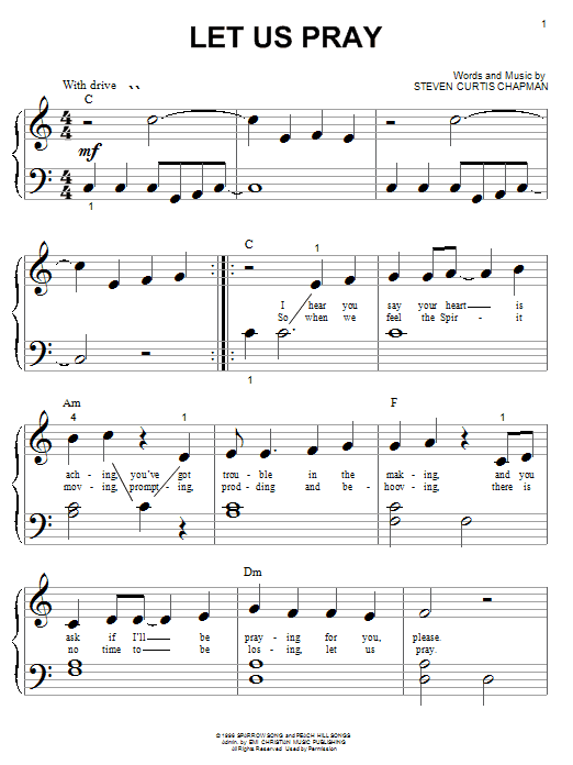 Learn to play Steven Curtis Chapman Let Us Pray sheet music for Big Note Piano in minutes. Steven Curtis Chapman Let Us Pray sheet music notes and chords. Download Printable PDF.