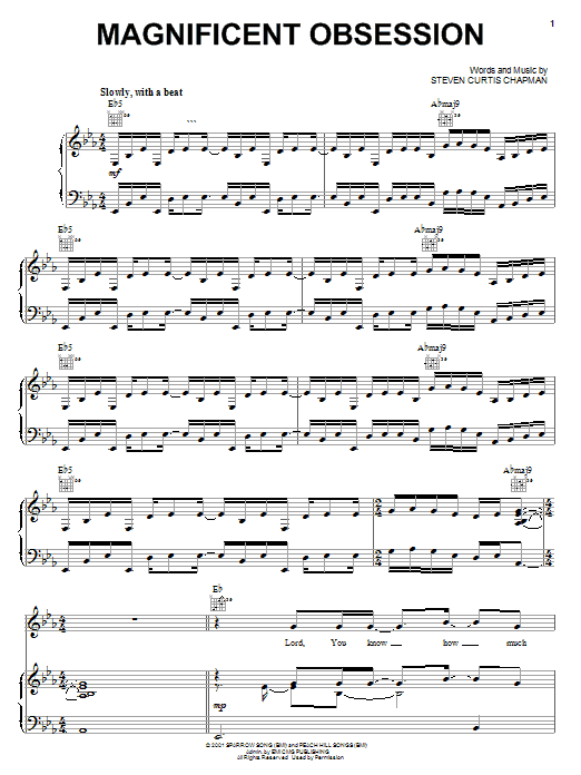 Steven Curtis Chapman Magnificent Obsession sheet music notes and chords. Download Printable PDF.