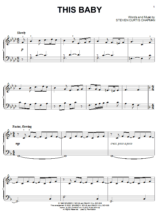 Steven Curtis Chapman This Baby sheet music notes and chords. Download Printable PDF.