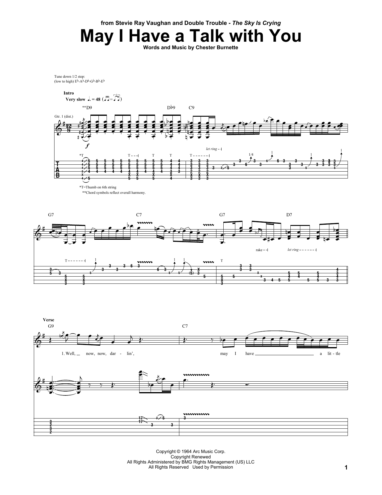 Learn to play Stevie Ray Vaughan May I Have A Talk With You sheet music for Guitar Tab in minutes. Stevie Ray Vaughan May I Have A Talk With You sheet music notes and chords. Download Printable PDF.