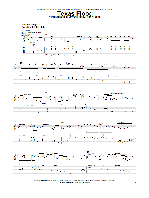 Learn to play Stevie Ray Vaughan Texas Flood sheet music for Guitar Tab in minutes. Stevie Ray Vaughan Texas Flood sheet music notes and chords. Download Printable PDF.