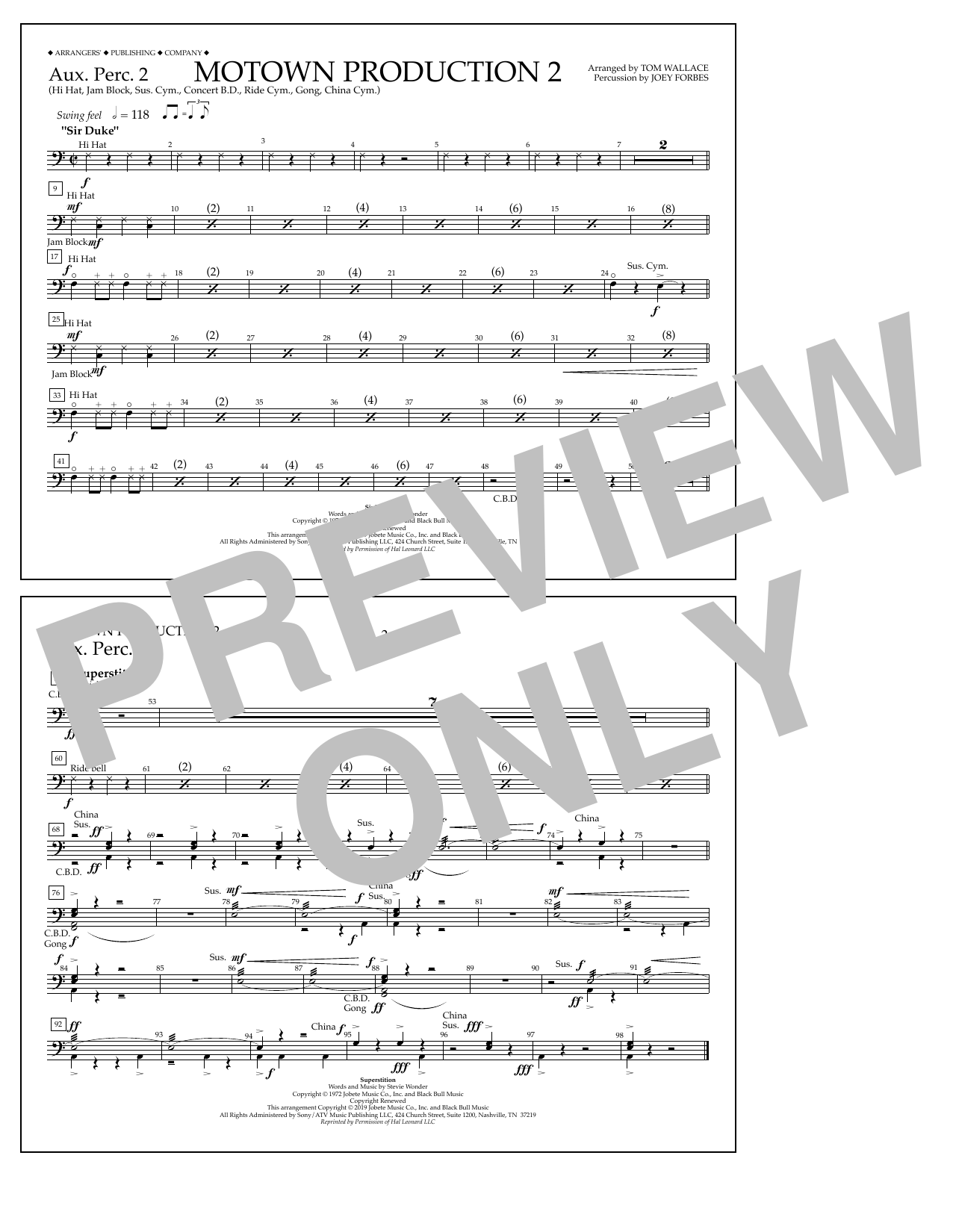 Learn to play Stevie Wonder Motown Production 2 (arr. Tom Wallace) - Aux. Perc. 2 sheet music for Marching Band in minutes. Price: 7.8900$ Stevie Wonder Motown Production 2 (arr. Tom Wallace) - Aux. Perc. 2 sheet music notes and chords arranged for Marching Band