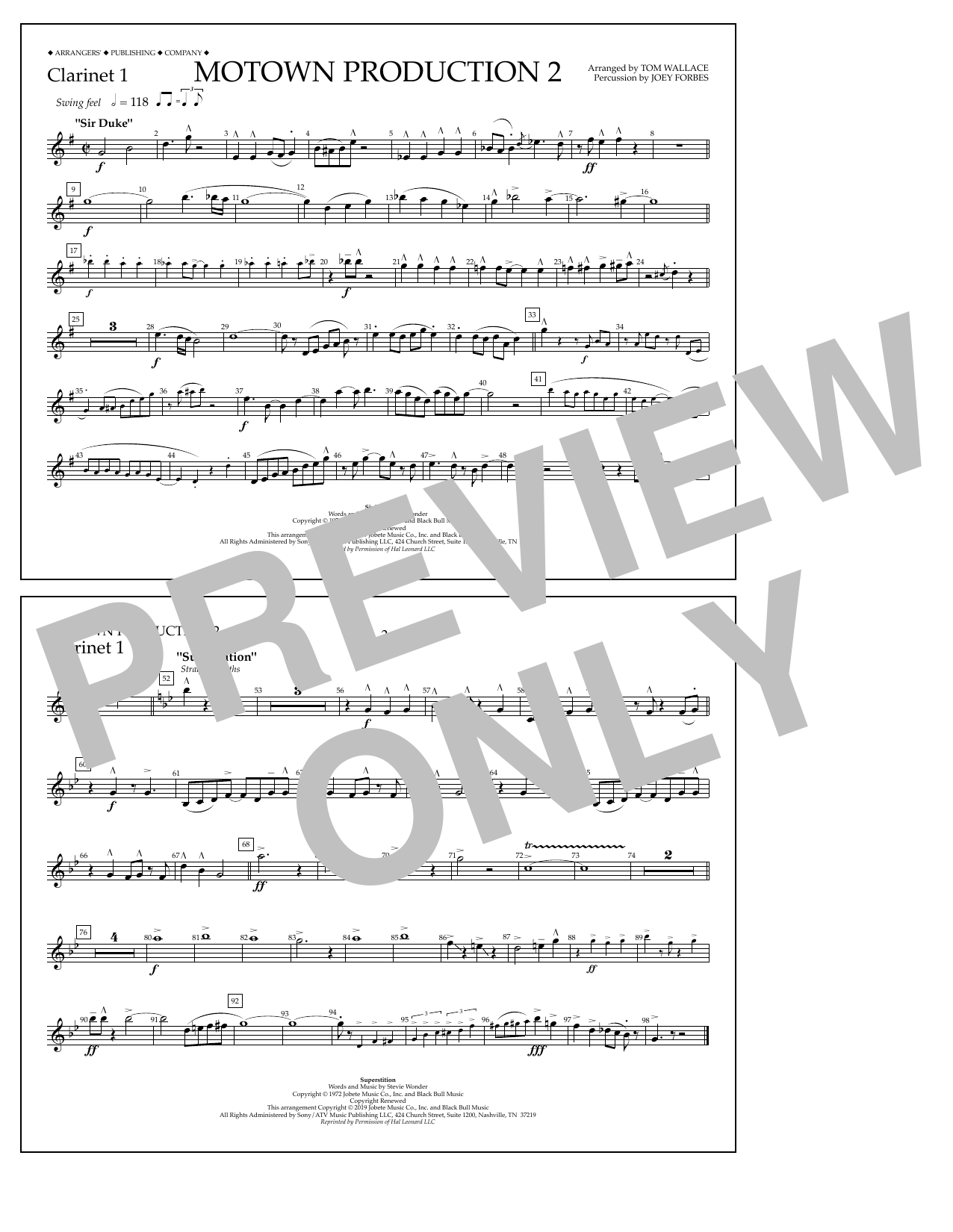 Learn to play Stevie Wonder Motown Production 2 (arr. Tom Wallace) - Clarinet 1 sheet music for Marching Band in minutes. Price: 7.8900$ Stevie Wonder Motown Production 2 (arr. Tom Wallace) - Clarinet 1 sheet music notes and chords arranged for Marching Band