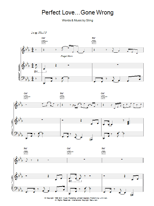Sting Perfect Love Gone Wrong sheet music notes and chords. Download Printable PDF.