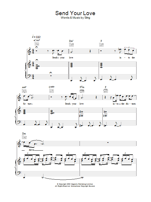 Sting Send Your Love sheet music notes and chords. Download Printable PDF.