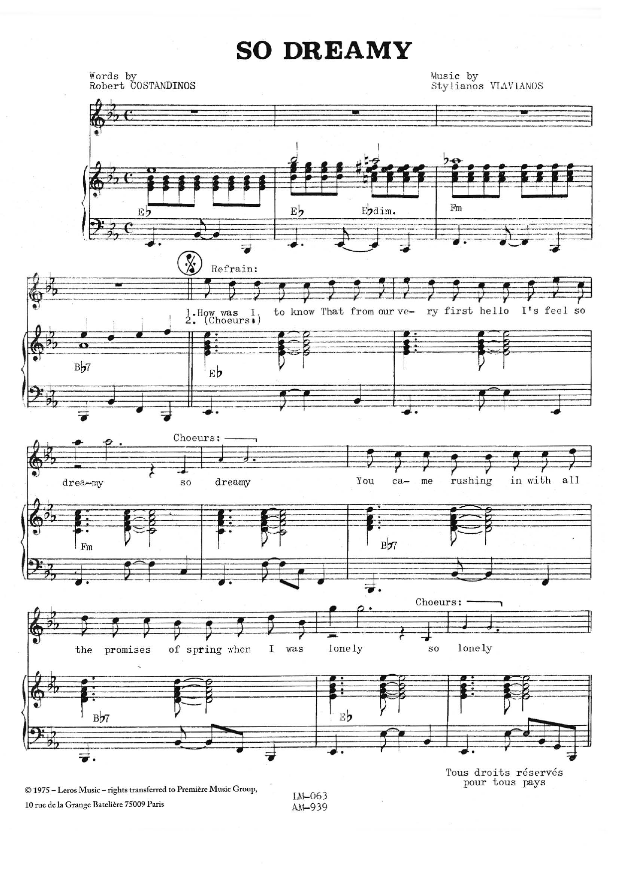 Stylianos Vlavianos So Dreamy sheet music notes and chords. Download Printable PDF.