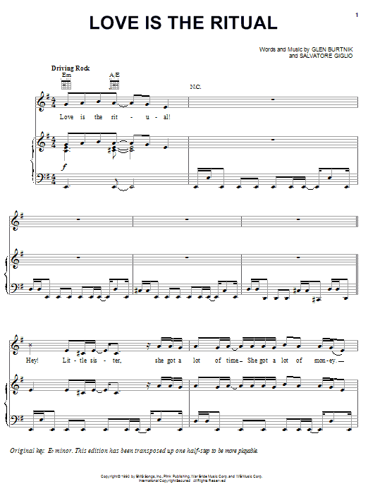 Styx Love Is The Ritual sheet music notes and chords. Download Printable PDF.