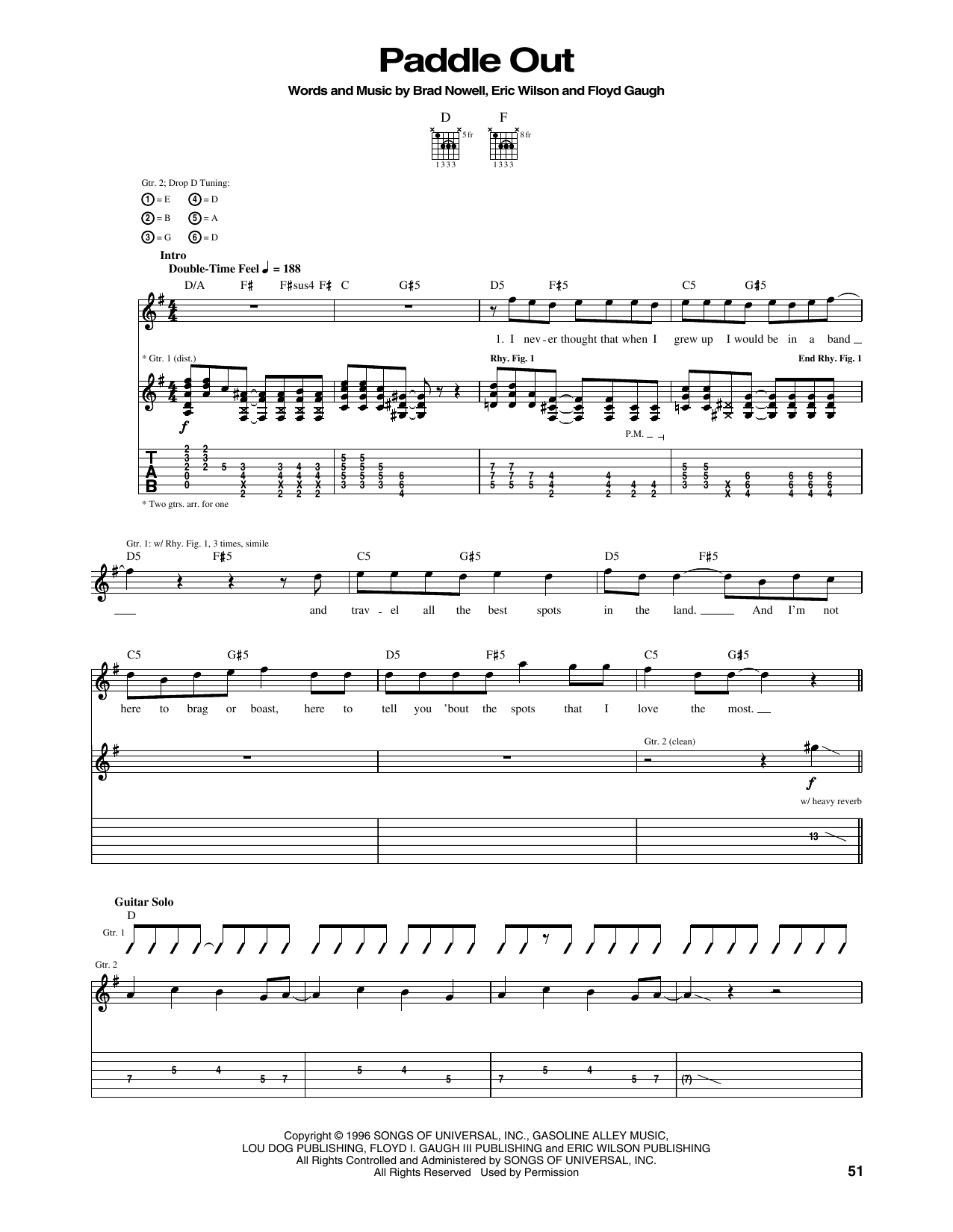 Sublime Paddle Out sheet music notes and chords. Download Printable PDF.