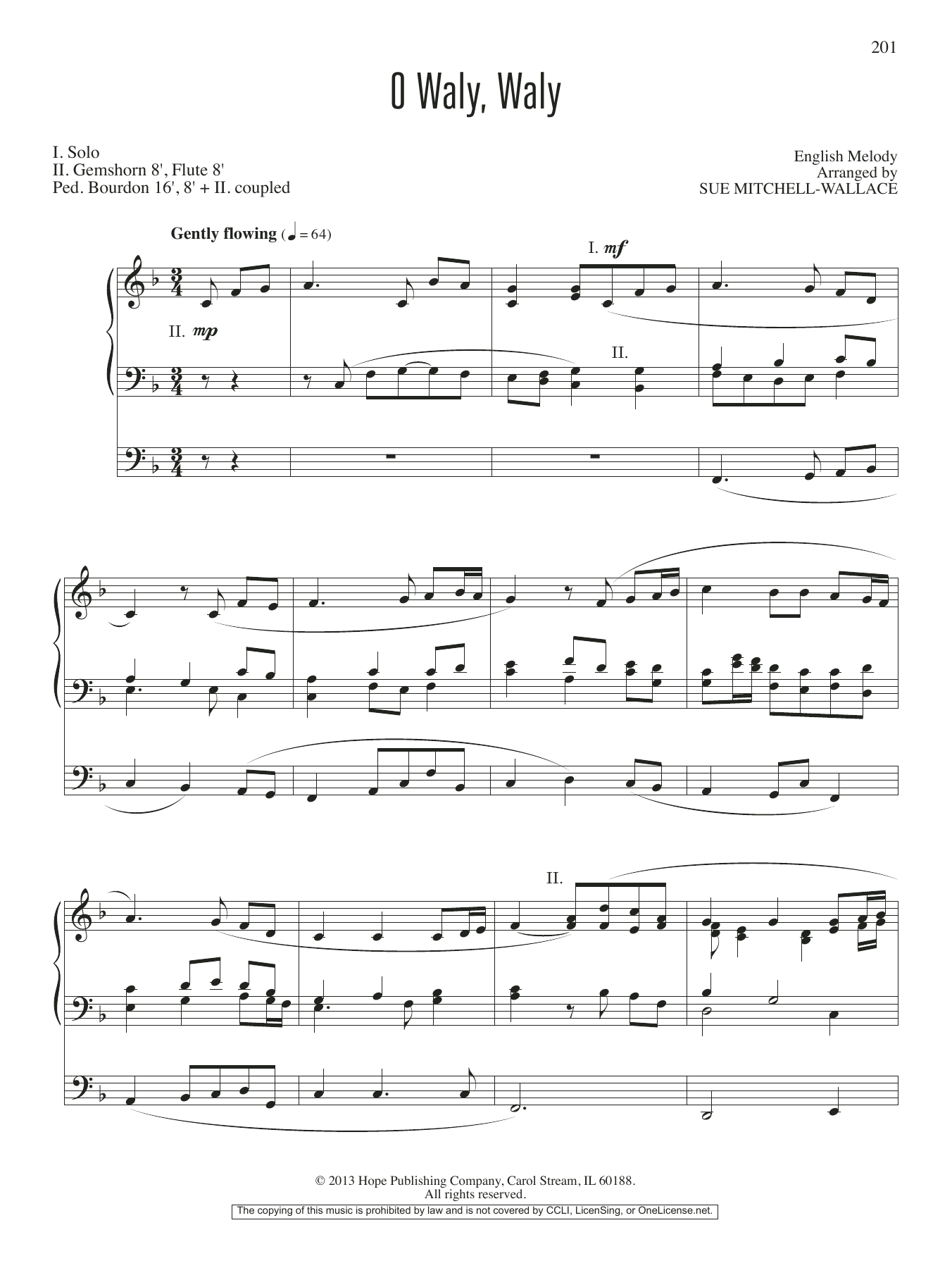 Sue Mitchell-Wallace O Waly, Waly sheet music notes and chords. Download Printable PDF.