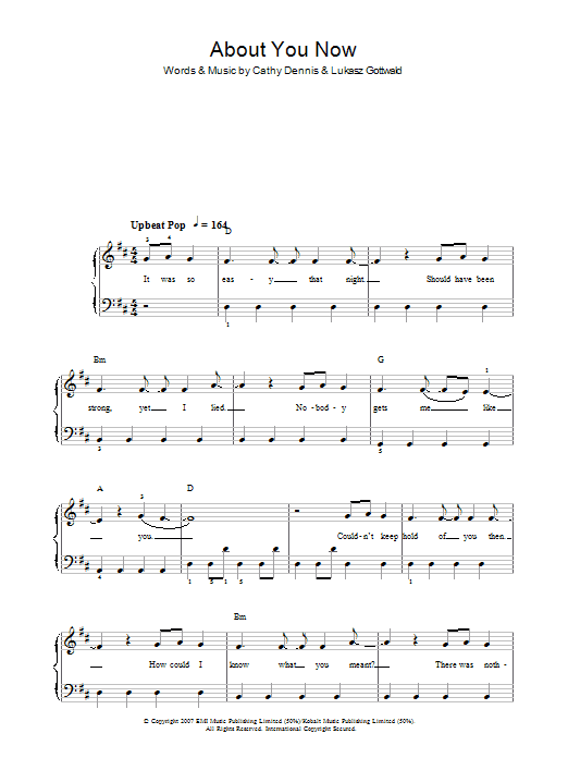 Sugababes About You Now sheet music notes and chords. Download Printable PDF.