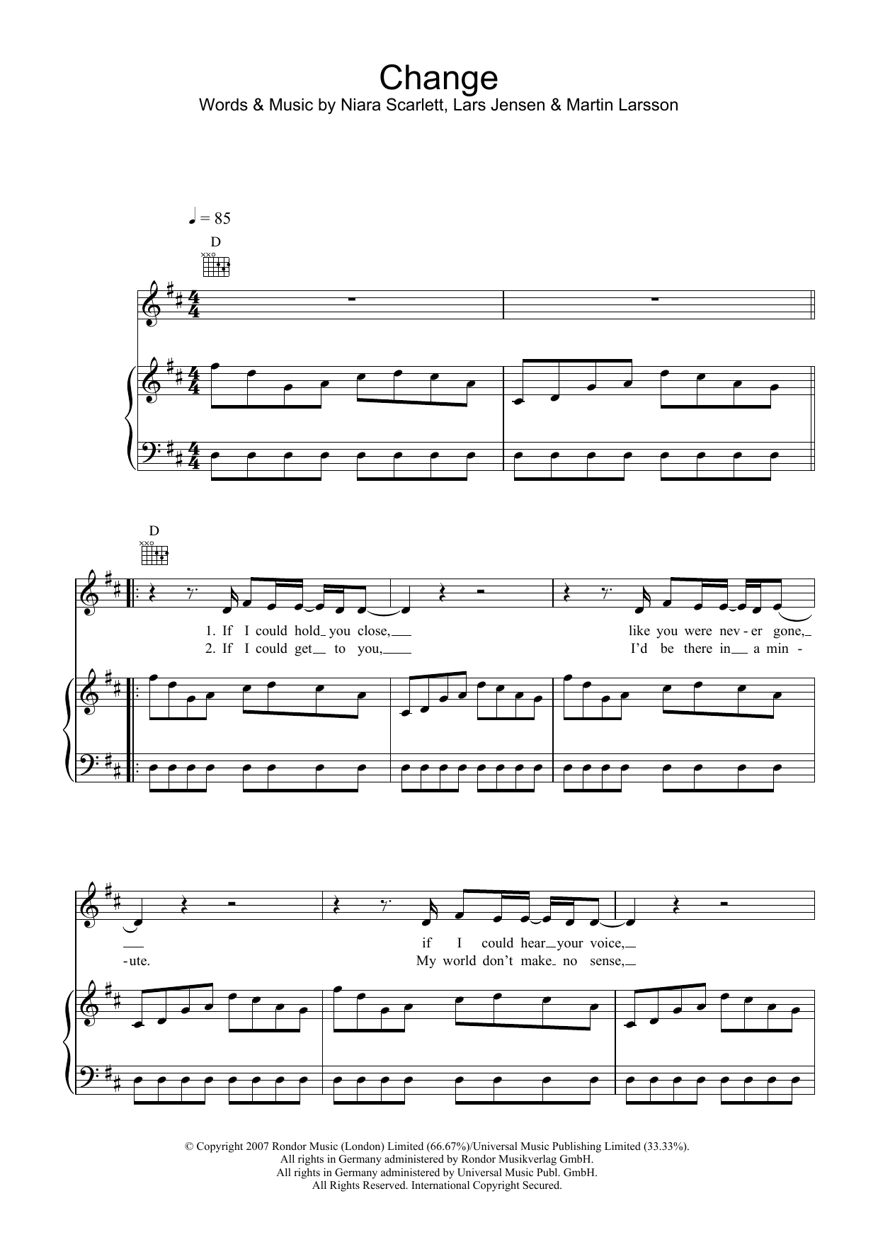 Sugababes Change sheet music notes and chords. Download Printable PDF.