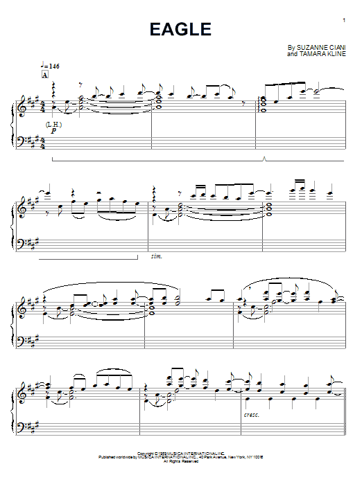 Suzanne Ciani Eagle sheet music notes and chords. Download Printable PDF.