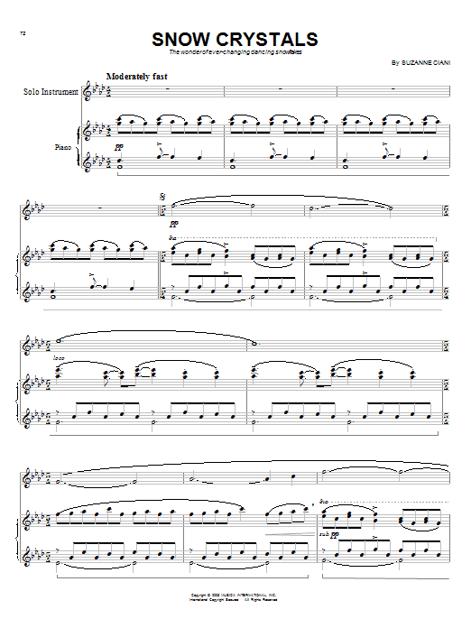 Suzanne Ciani Snow Crystals sheet music notes and chords. Download Printable PDF.