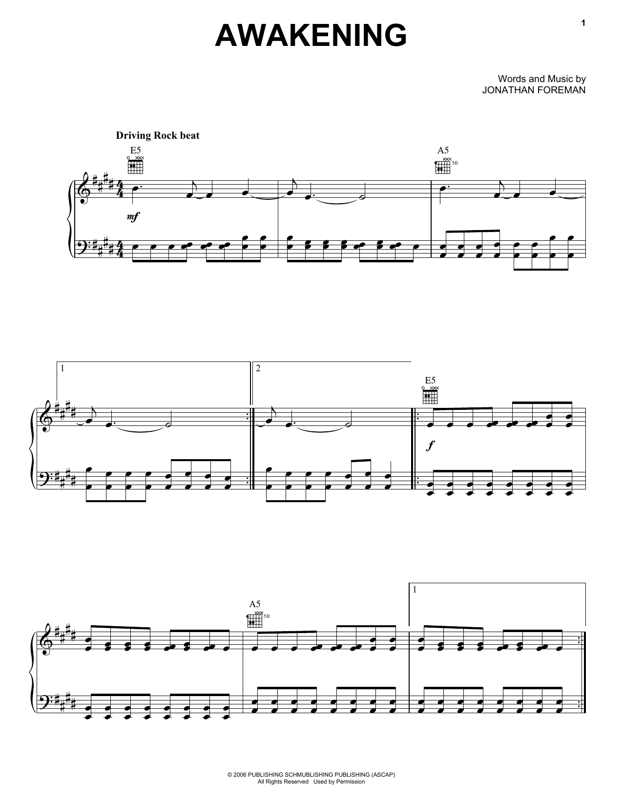 Switchfoot Awakening sheet music notes and chords. Download Printable PDF.