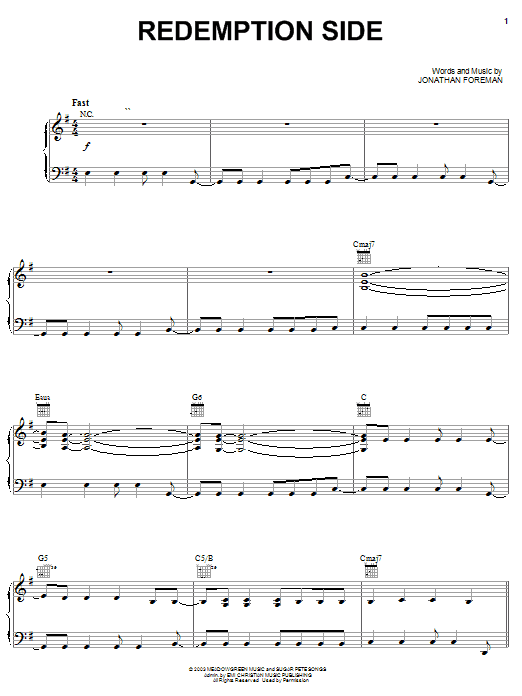 Switchfoot Redemption Side sheet music notes and chords. Download Printable PDF.