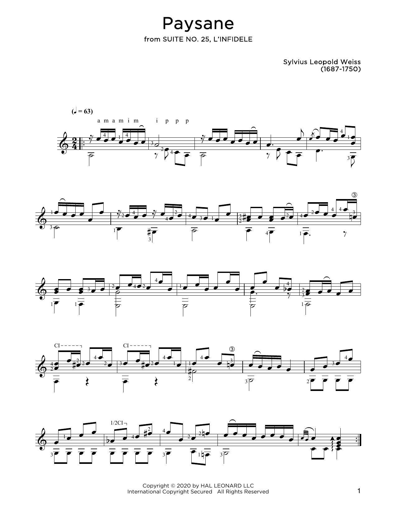 Learn to play Sylvius Leopold Weiss Paysane sheet music for Solo Guitar Tab in minutes. Sylvius Leopold Weiss Paysane sheet music notes and chords. Download Printable PDF.