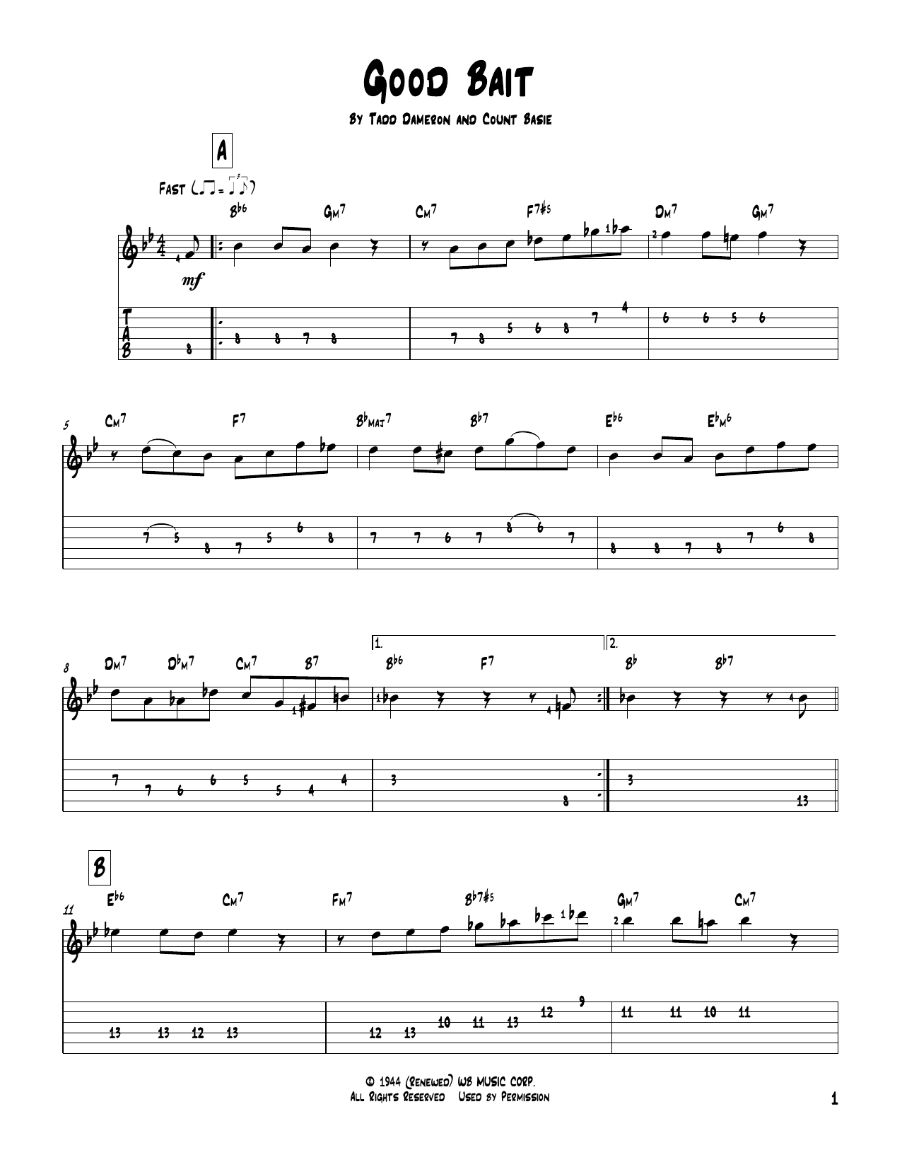 Learn to play Tadd Dameron Good Bait sheet music for Lead Sheet / Fake Book in minutes. Price: 5.9900$ Tadd Dameron Good Bait sheet music notes and chords arranged for Lead Sheet / Fake Book