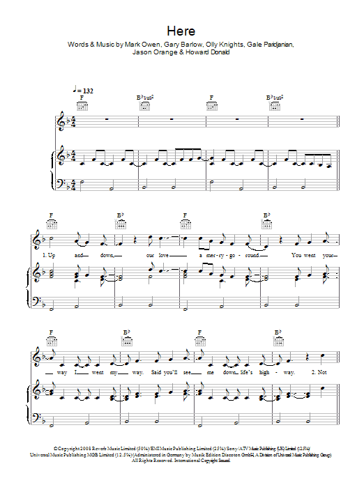 Take That Here sheet music notes and chords. Download Printable PDF.