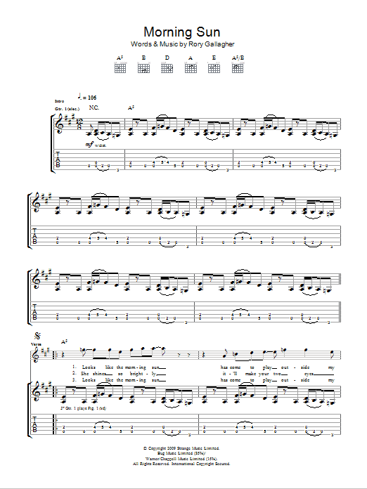 Taste Morning Sun sheet music notes and chords. Download Printable PDF.