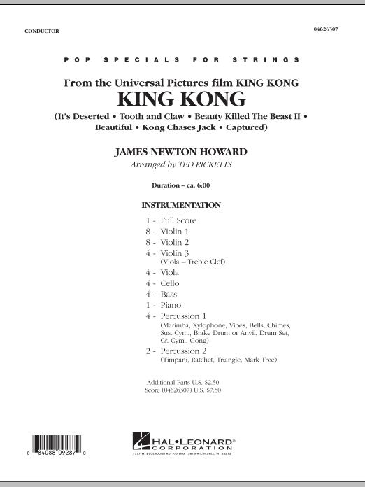 Learn to play Ted Ricketts King Kong - Full Score sheet music for Orchestra in minutes. Price: 9.9900$ Ted Ricketts King Kong - Full Score sheet music notes and chords arranged for Orchestra