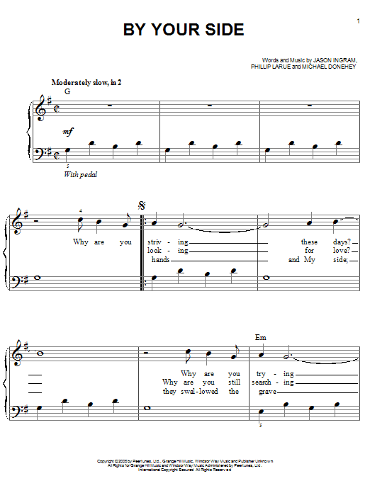 Tenth Avenue North By Your Side sheet music notes and chords. Download Printable PDF.