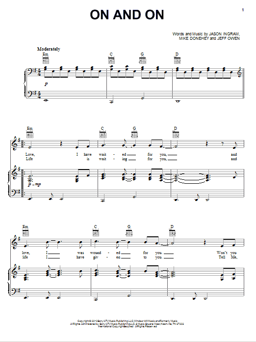 Learn to play Tenth Avenue North On And On sheet music for Piano, Vocal & Guitar Chords (Right-Hand Melody) in minutes. Price: 6.9900$ Tenth Avenue North On And On sheet music notes and chords arranged for Piano, Vocal & Guitar Chords (Right-Hand Melody)