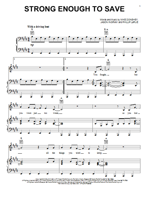 Tenth Avenue North Strong Enough To Save Sheet Music Pdf Notes Chords Christian Score Piano Vocal Guitar Right Hand Melody Download Printable Sku 74909