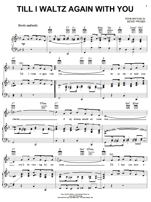 Learn to play Teresa Brewer Till I Waltz Again With You sheet music for Piano, Vocal & Guitar (Right-Hand Melody) in minutes. Teresa Brewer Till I Waltz Again With You sheet music notes and chords. Download Printable PDF.