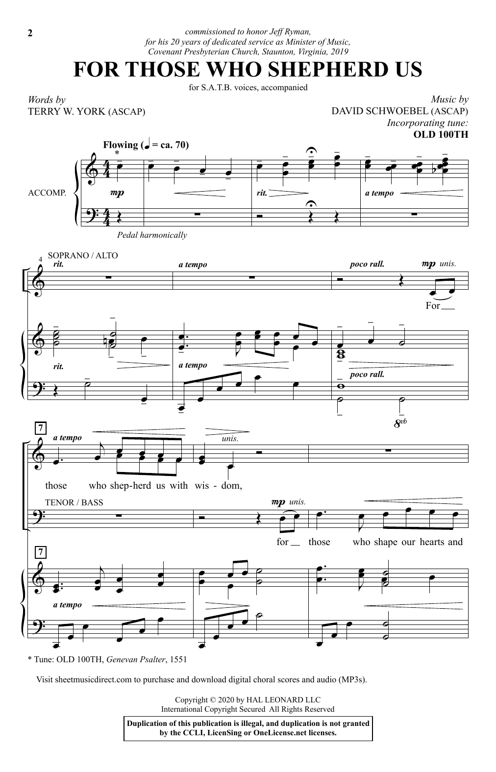 Learn to play Terry W. York and David Schwoebel For Those Who Shepherd Us sheet music for SATB Choir in minutes. Price: 3.9900$ Terry W. York and David Schwoebel For Those Who Shepherd Us sheet music notes and chords arranged for SATB Choir