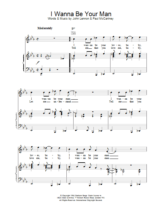 The Beatles I Wanna Be Your Man sheet music notes and chords - Download Printable PDF and start playing in minutes.
