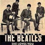 Download or print The Beatles She Loves You Sheet Music Printable PDF 2-page score for Pop / arranged Guitar Ensemble SKU: 431858