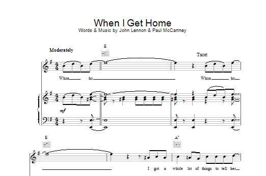 The Beatles When I Get Home sheet music notes and chords - Download Printable PDF and start playing in minutes.