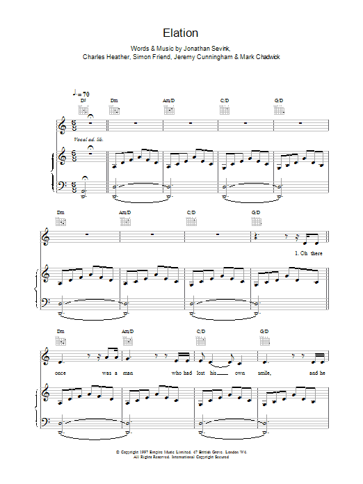 The Levellers Elation sheet music notes and chords. Download Printable PDF.