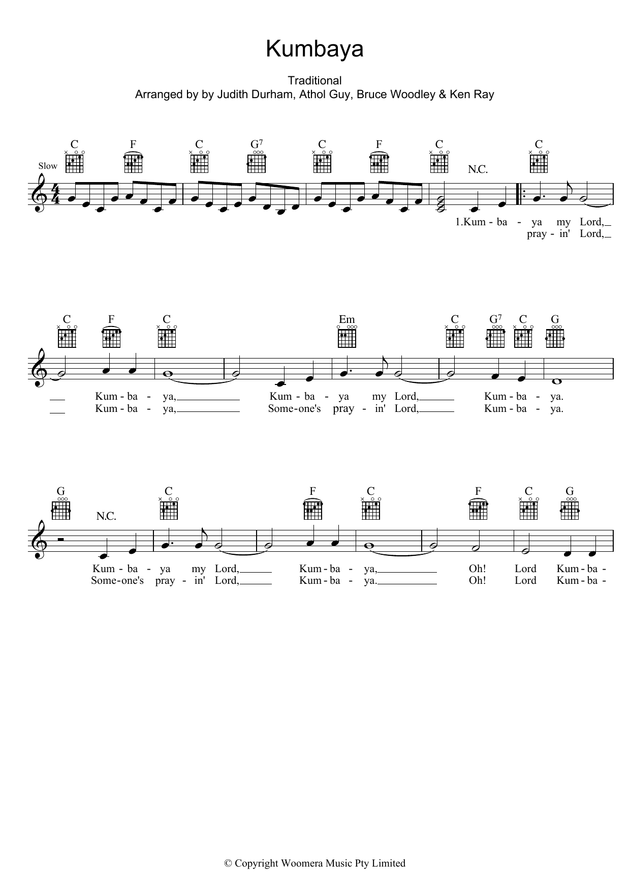 Learn to play The Seekers Kumbaya sheet music for Lead Sheet / Fake Book in minutes. Price: 5.9900$ The Seekers Kumbaya sheet music notes and chords arranged for Lead Sheet / Fake Book