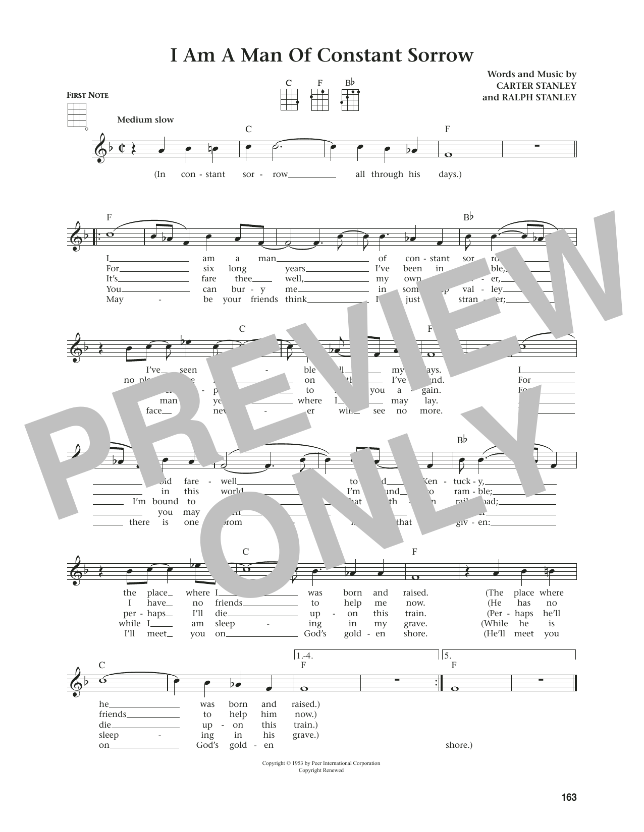 The Soggy Bottom Boys I Am A Man Of Constant Sorrow (from The Daily Ukulele) (arr. Jim Beloff) sheet music notes and chords. Download Printable PDF.