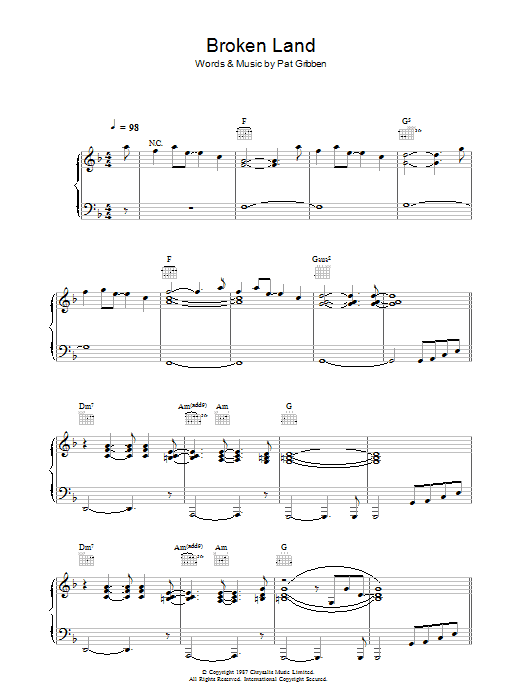 The Adventures Broken Land sheet music notes and chords. Download Printable PDF.