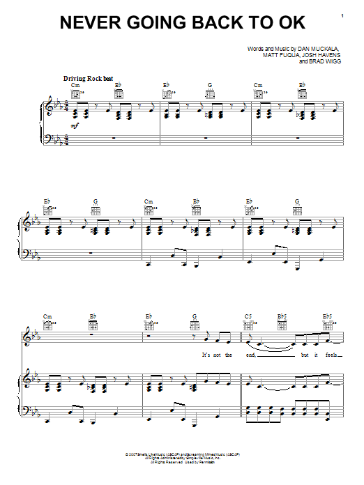 The Afters Never Going Back To Ok Sheet Music Pdf Notes Chords