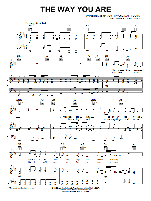 Learn to play The Afters The Way You Are sheet music for Piano, Vocal & Guitar (Right-Hand Melody) in minutes. The Afters The Way You Are sheet music notes and chords. Download Printable PDF.