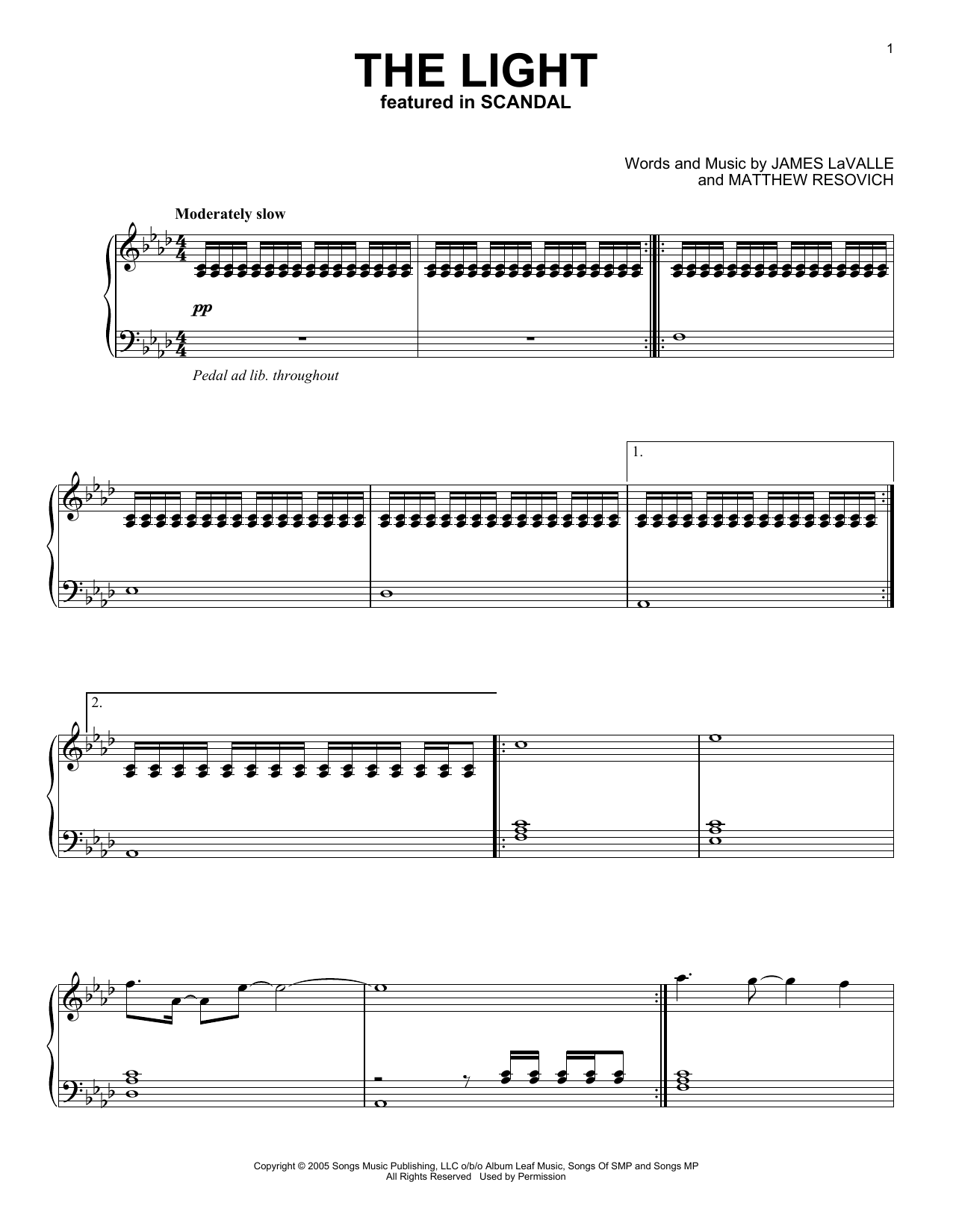 The Album Leaf The Light sheet music notes and chords. Download Printable PDF.