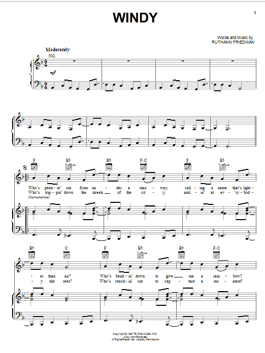 Learn to play The Association Windy sheet music for Easy Guitar Tab in minutes. The Association Windy sheet music notes and chords. Download Printable PDF.