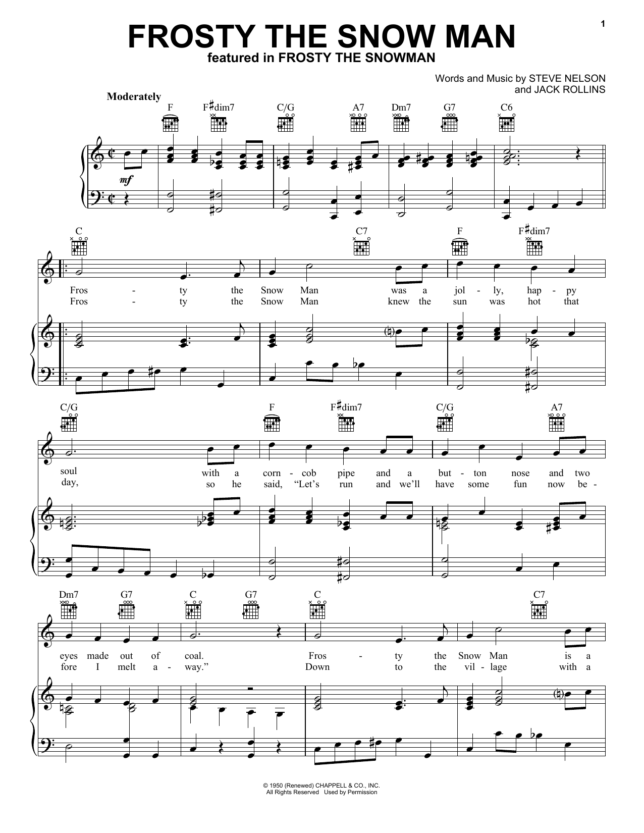 Gene Autry Frosty The Snow Man Jazz Version Phillip Keveren Sheet 