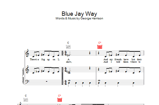 The Beatles Blue Jay Way sheet music notes and chords. Download Printable PDF.