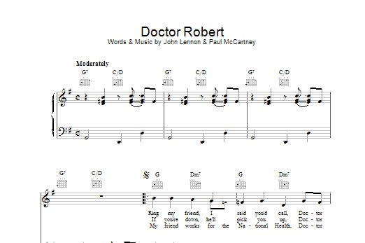 The Beatles Doctor Robert sheet music notes and chords. Download Printable PDF.