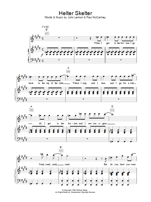 Oasis Helter Skelter sheet music notes and chords. Download Printable PDF.