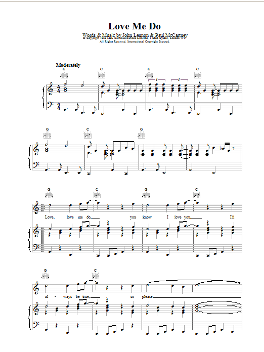The Beatles Love Me Do Sheet Music Pdf Notes Chords Rock Score Guitar Chords Lyrics Download Printable Sku 110281