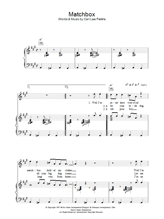 The Beatles Matchbox Sheet Music PDF Notes Chords Pop Score Guitar 