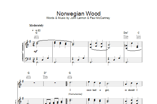 The Beatles Norwegian Wood (This Bird Has Flown) sheet music notes and chords. Download Printable PDF.