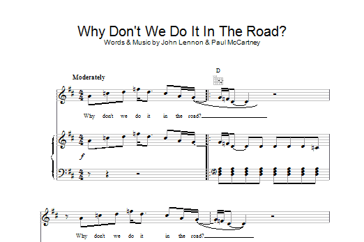 The Beatles Why Don't We Do It In The Road sheet music notes and chords. Download Printable PDF.