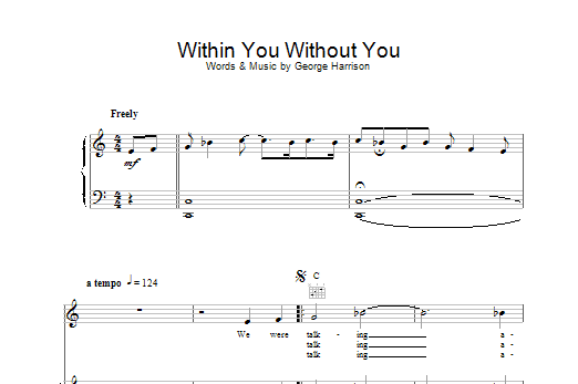 The Beatles Within You Without You sheet music notes and chords. Download Printable PDF.